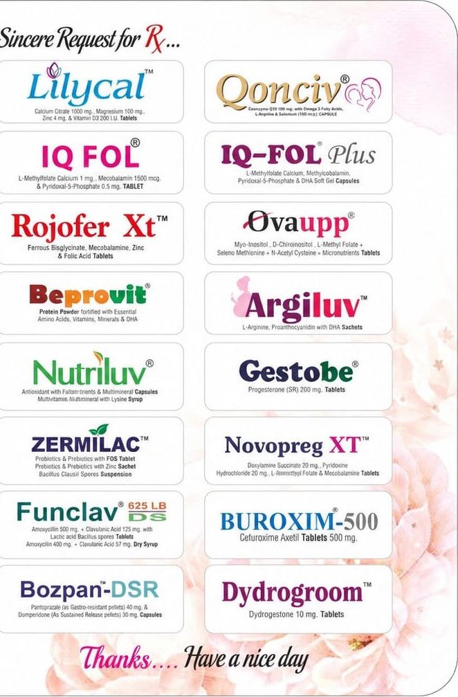 BioEthix Women Care leaflet, prescribing list